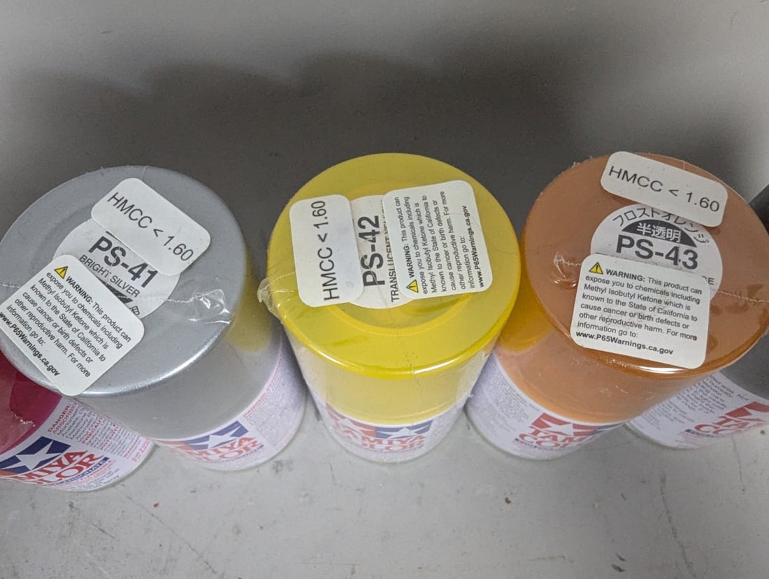 Tamiya Color Polycarbonate Spray Paint Lot of 8 Assorted Colors for RC Models - 4