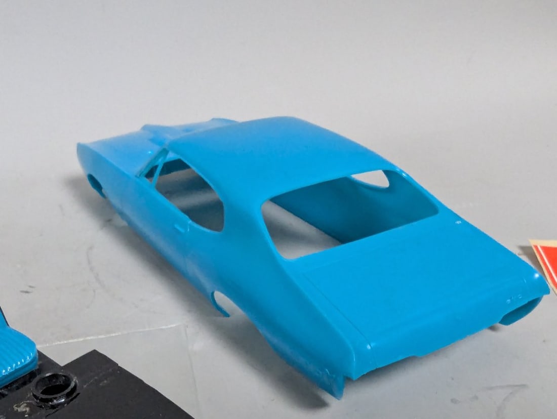 Cox 1968 Pontiac GTO Slot Car Parts Lot with Decals and Spare Components - 3