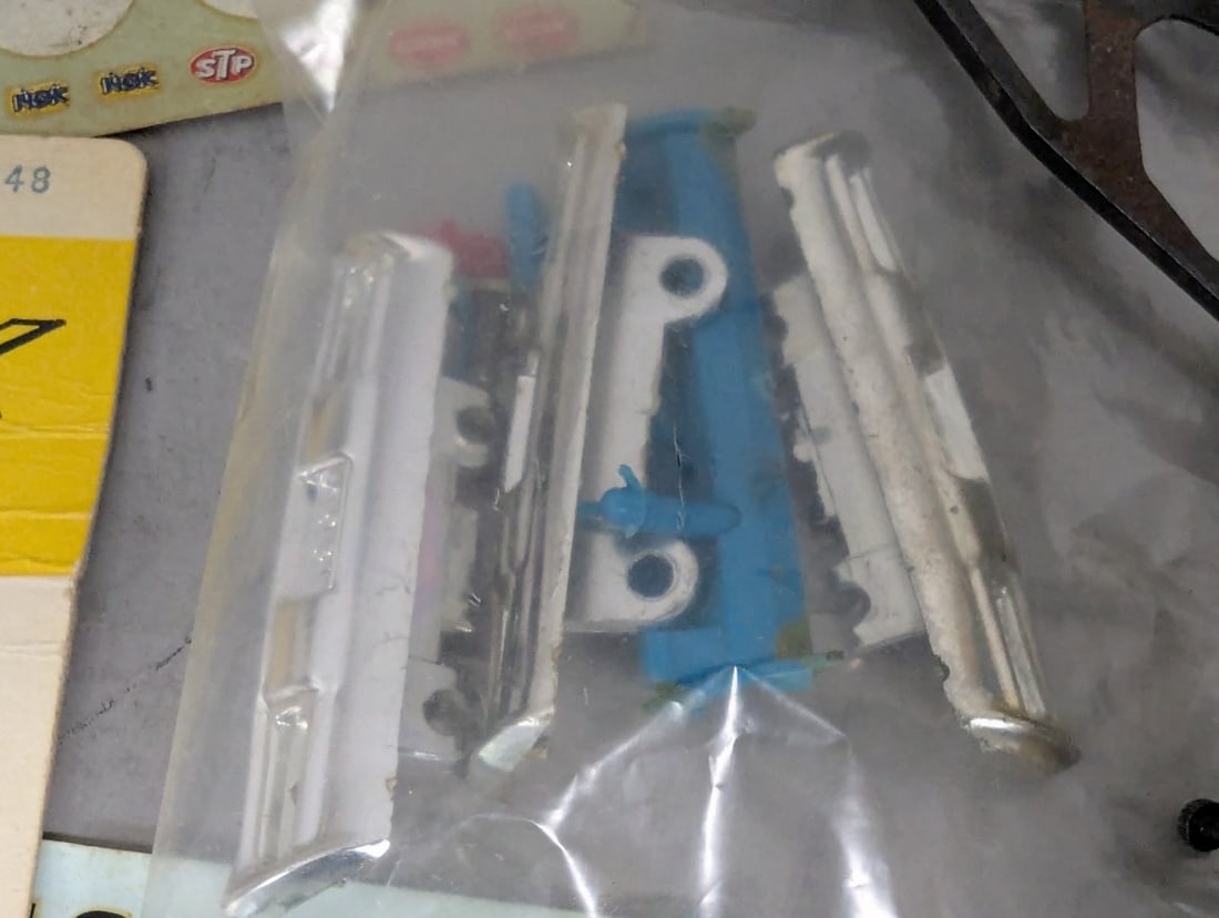 Cox 1968 Pontiac GTO Slot Car Parts Lot with Decals and Spare Components - 6
