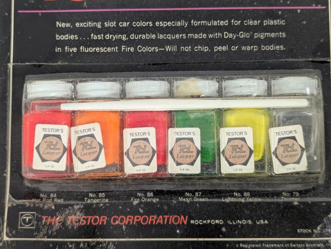 Vintage Testors TCL Custom Fire Colors Slot Car Paint Set by Testor Corporation 1960s NOS - 3