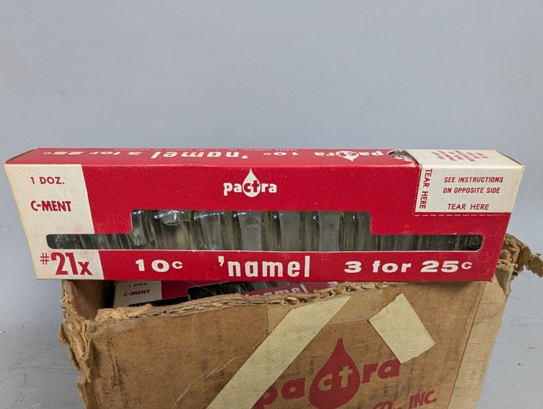Pactra Chemical Co Vintage Lot of 16 #21x C-MENT Retail Display Boxes New Old Stock - 2