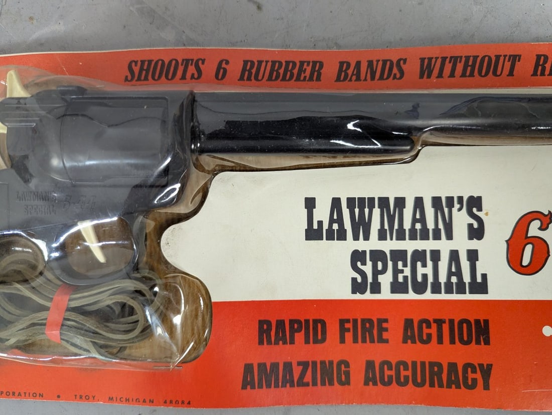 Industro-Motive Lawman's Special 6-44 Rubber Band Gun Vintage Western Toy - 3