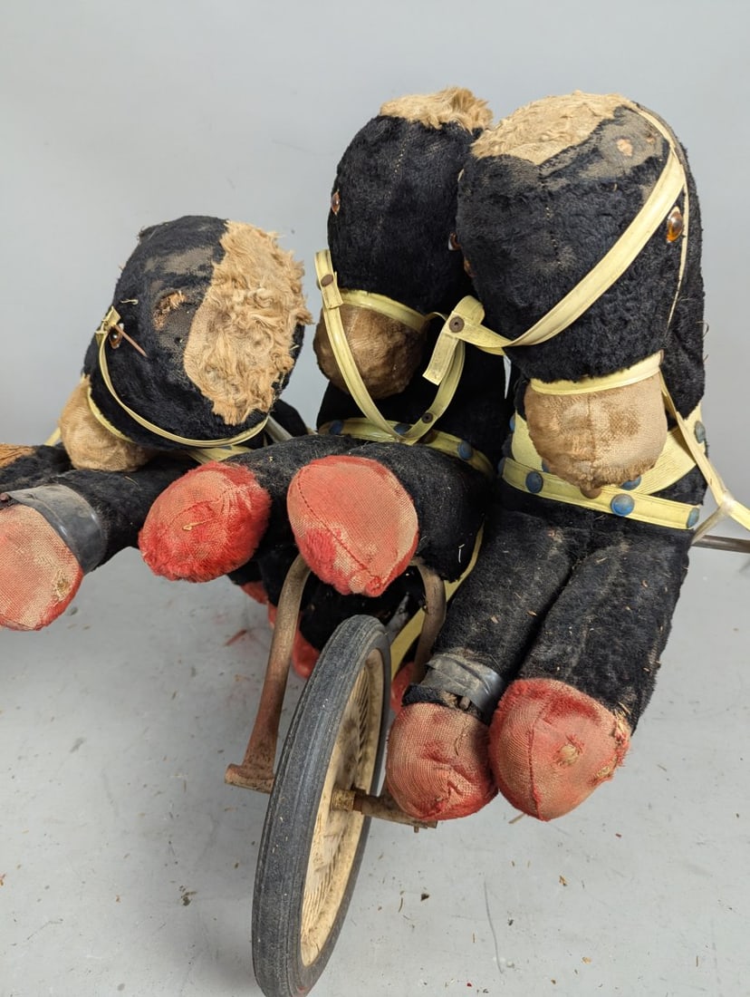 Vintage Mobo Prairie King Three-Horse Ride-On Toy Rare Collectible Restoration Project - 2