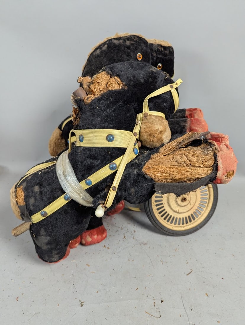 Vintage Mobo Prairie King Three-Horse Ride-On Toy Rare Collectible Restoration Project - 5