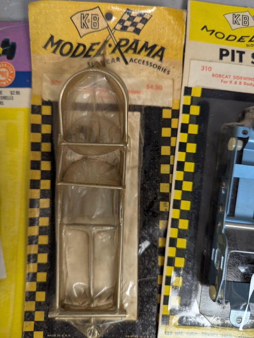Vintage K&B Aurora Slot Car Accessories New Old Stock Collection from the 1960s - 3