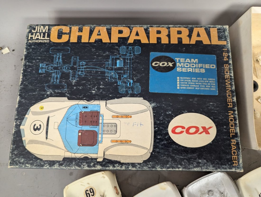 Vintage Cox 1/24 Scale Chaparral Slot Cars Collection with Box and Original Parts - 2
