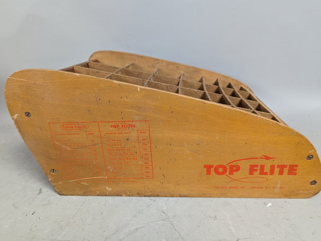 Vintage Top Flite Model Airplane Propeller Display Rack Collectible Retro Advertising - 2