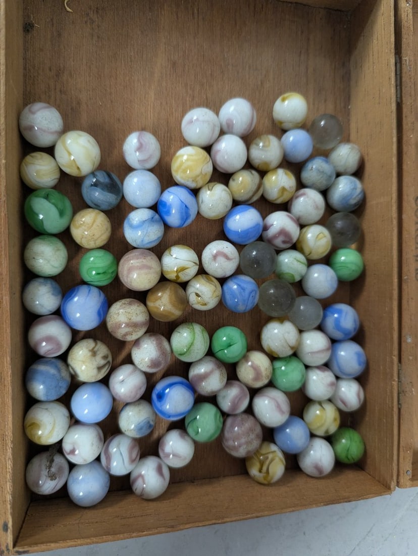 Collection of Antique Slag Marbles (1 of 8)