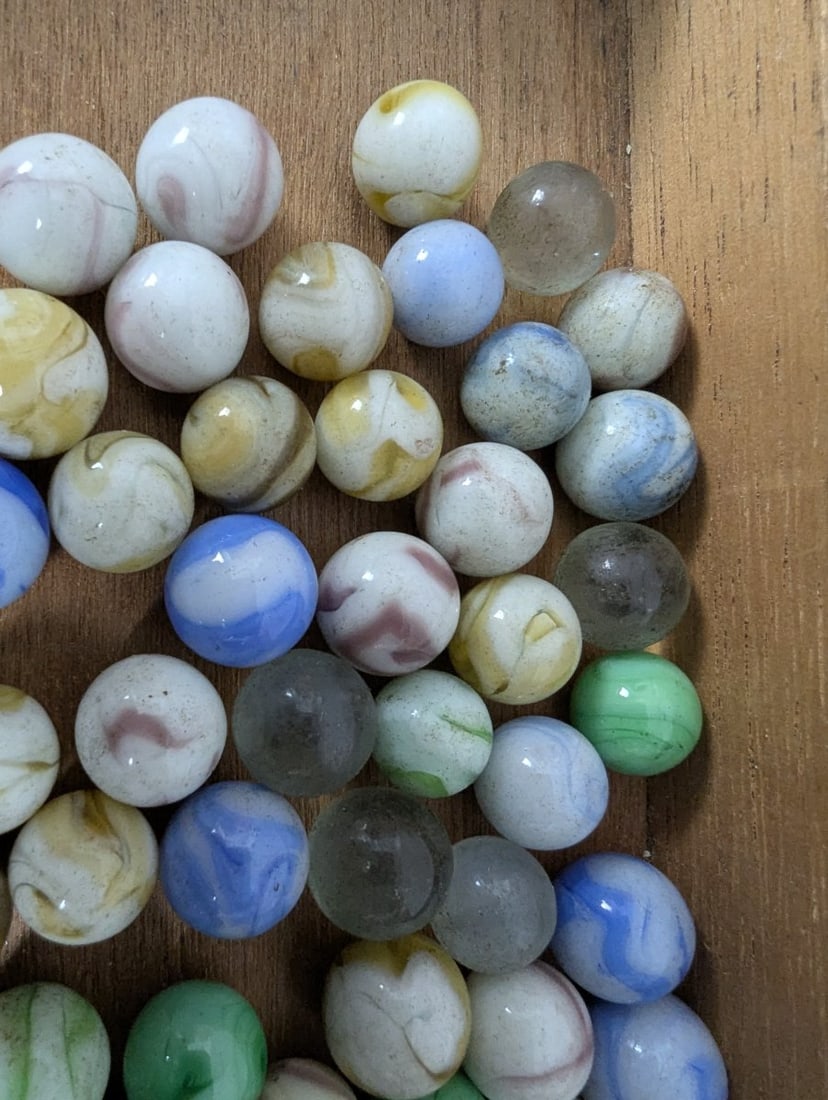 Collection of Antique Slag Marbles - 2