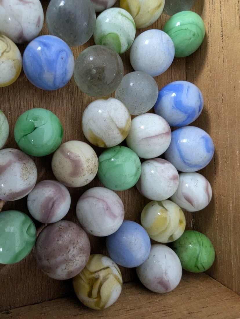 Collection of Antique Slag Marbles - 3