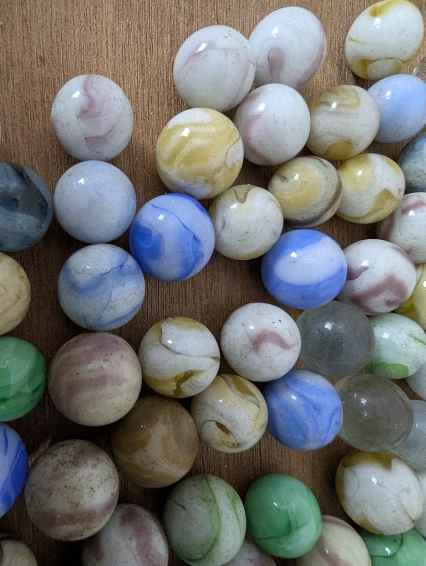 Collection of Antique Slag Marbles - 4