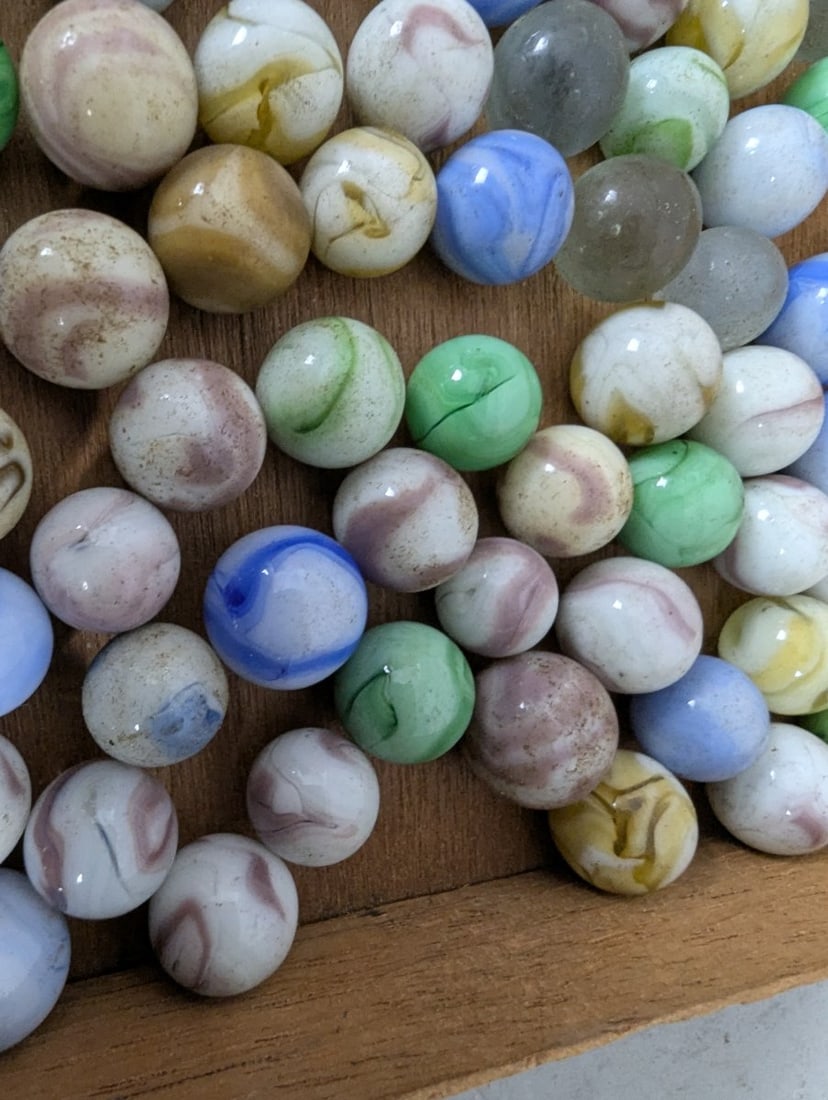 Collection of Antique Slag Marbles - 5