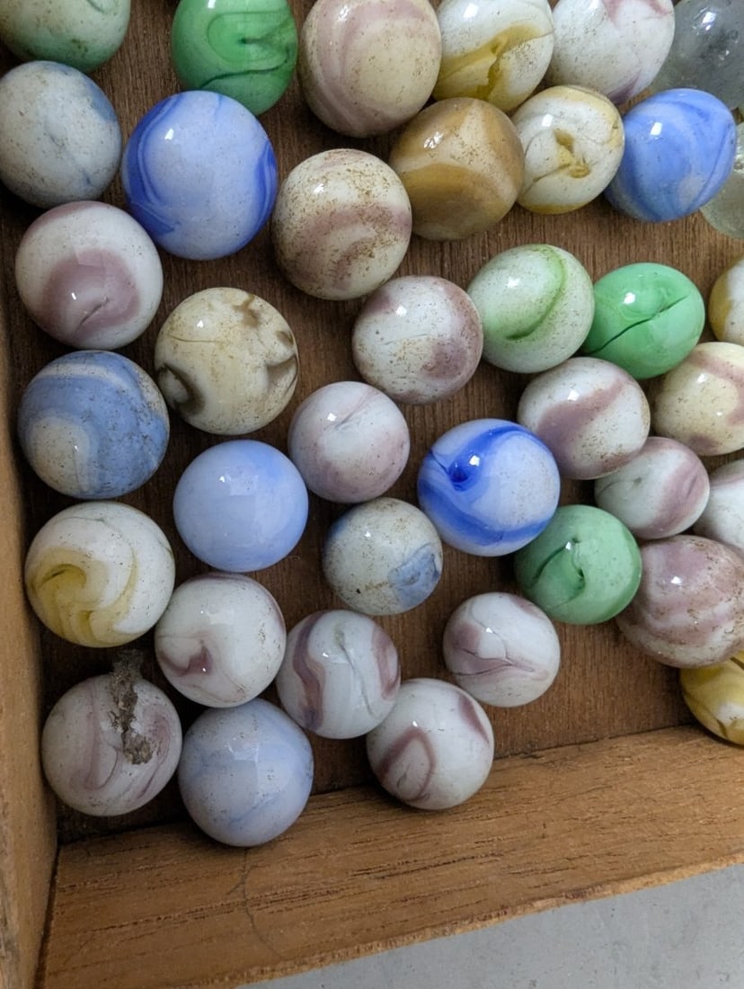 Collection of Antique Slag Marbles - 7