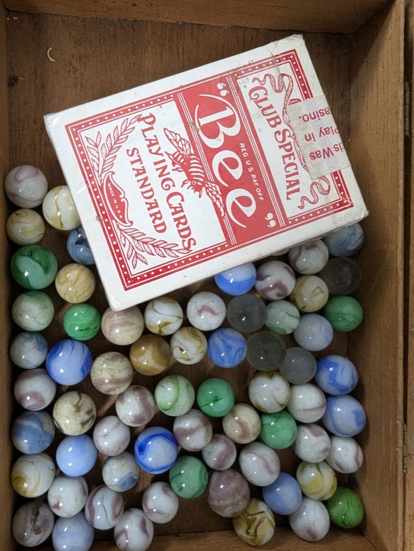 Collection of Antique Slag Marbles - 8