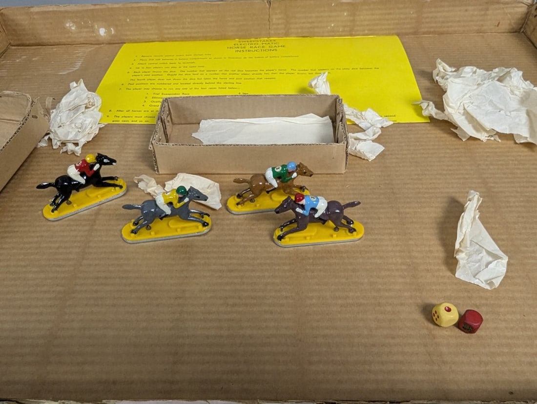Vintage Sweepstakes Electromatic Horse Race Game by Multiple Toymakers 1960s - 5
