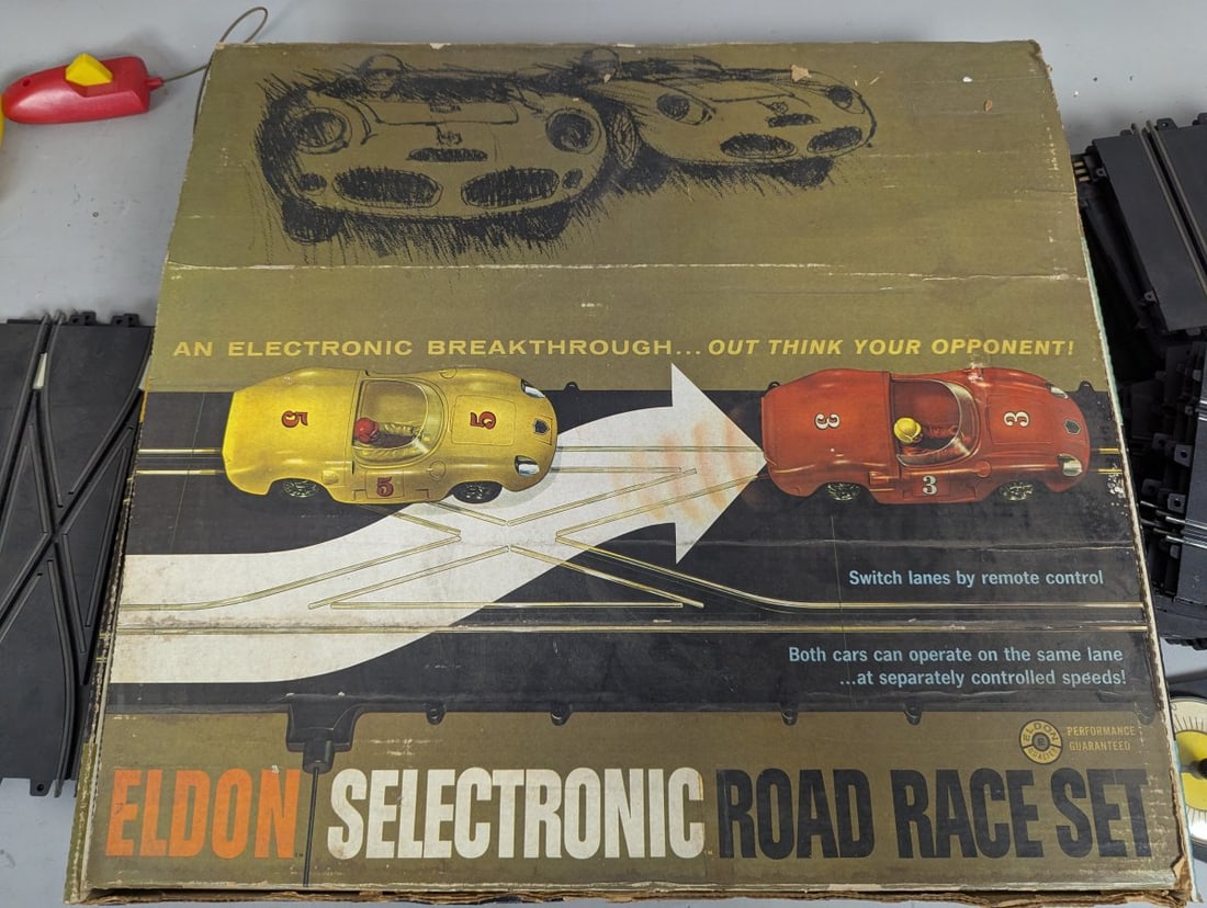 Vintage Eldon Selectronic Road Race Set Incomplete Slot Car Track Components - 2