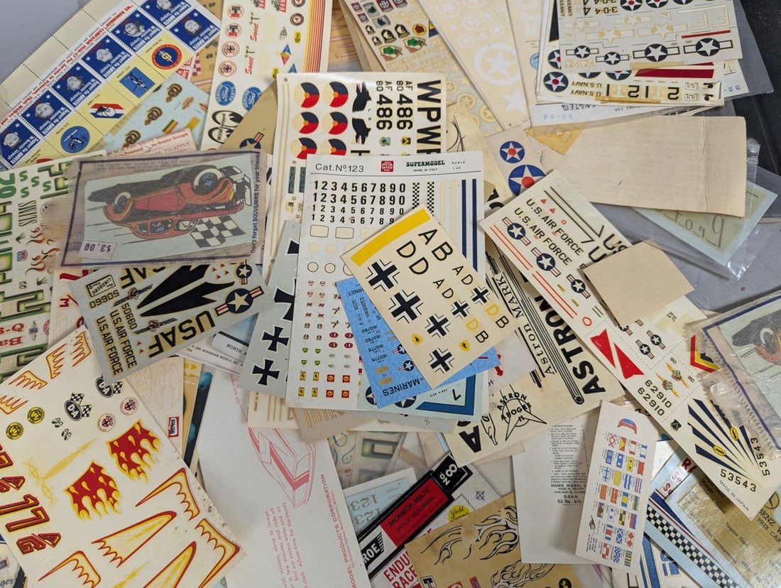 Huge Lot of Vintage Model Kit Decals Micro Scale Scale-Master Astron Jaco-Lac - 9
