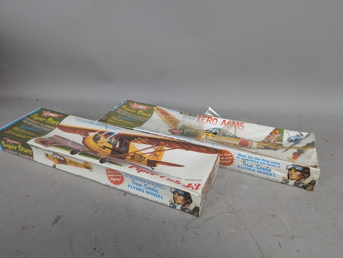 Comet Super Stars Balsa Wood Model Kits Lot Piper Cub J-3 Mitsubishi ZERO Sealed - 6