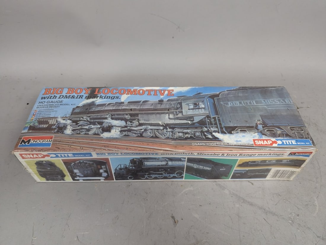 Monogram Snap-Tite Big Boy Locomotive Model Kit No. 1602 Sealed NIB Popular Train Model: **Important** Please read below description on how to avoid high shipping costs. Up for auction is a vintage Monogram Snap-Tite Big Boy Locomotive Model Kit (No. 1602). This item is new old stock (NOS
