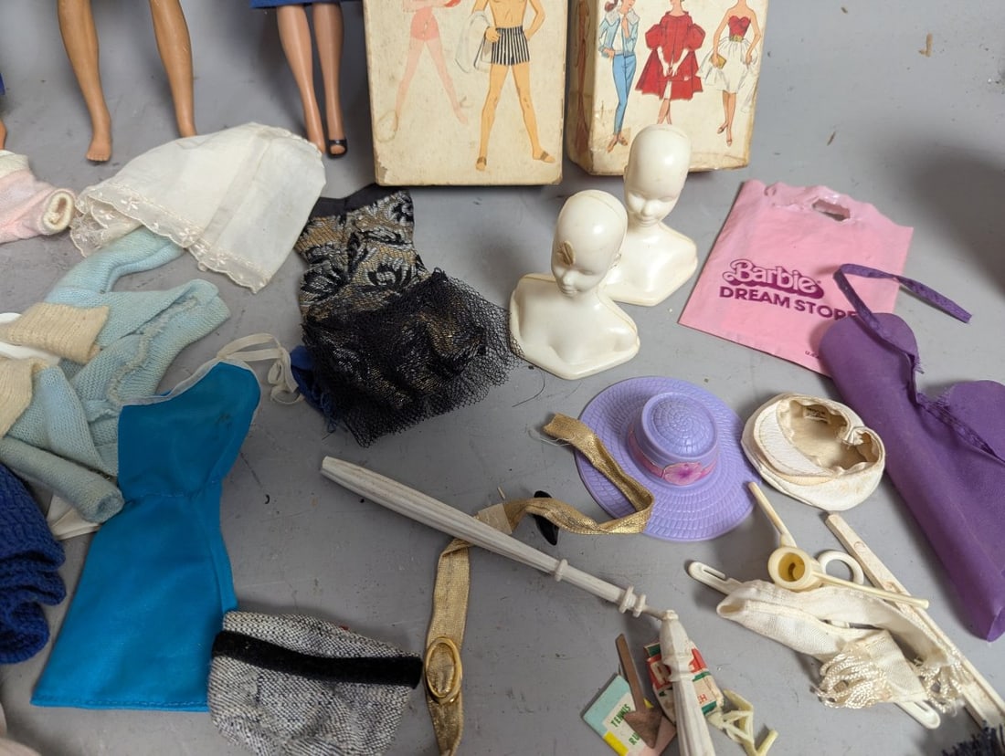 Vintage Mattel Barbie and Ken Doll Collection with Clothing and Accessories Lot - 15