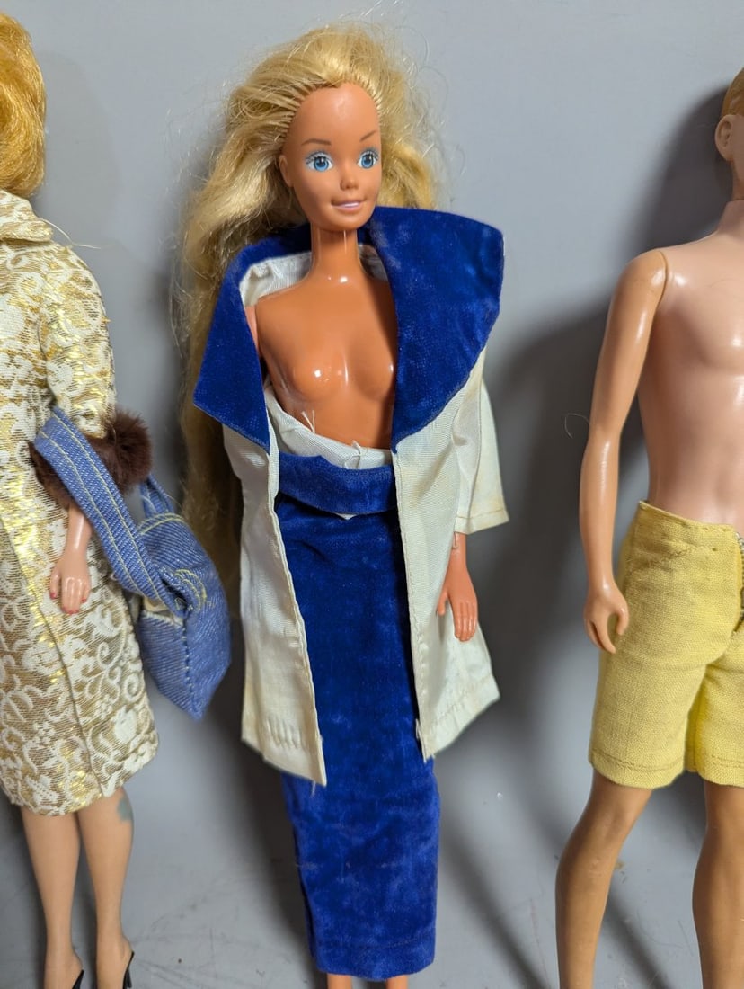 Vintage Mattel Barbie and Ken Doll Collection with Clothing and Accessories Lot - 3