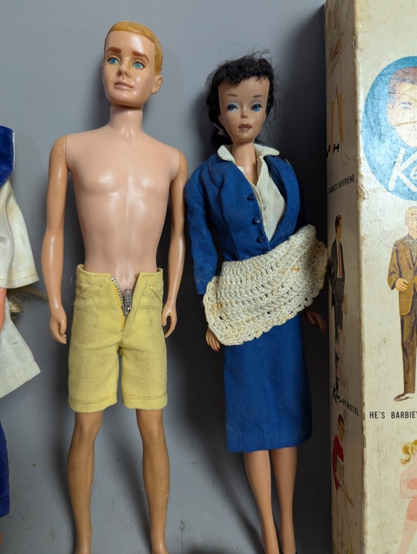 Vintage Mattel Barbie and Ken Doll Collection with Clothing and Accessories Lot - 4