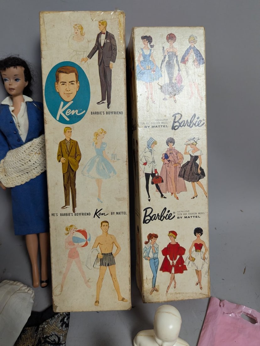Vintage Mattel Barbie and Ken Doll Collection with Clothing and Accessories Lot - 5