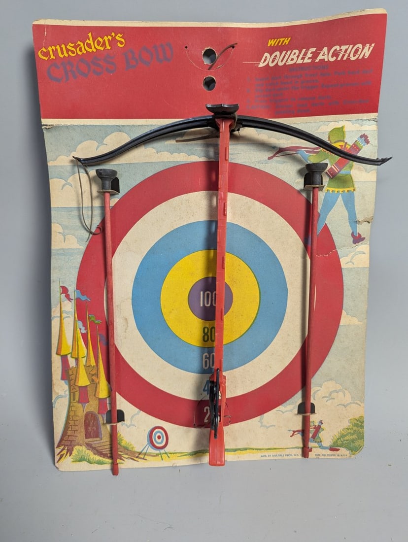 Vintage Multiple Products Crusader's Cross Bow Toy Set Rare Collectible: **Important** Please read below description on how to avoid high shipping costs. This Vintage Multiple Products 'Crusader's Cross Bow' Toy Set is a remarkable find for collectors! Dimensions are