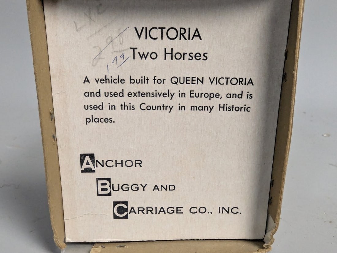 Vintage Anchor Buggy Carriage Co Victoria Two Horses Toy Set NOS Collectible - 6