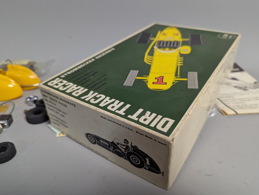 Strombecker 1/24 Scale Dirt Track Racer Slot Car Kit Lot Vintage Parts Unbuilt Partial - 3