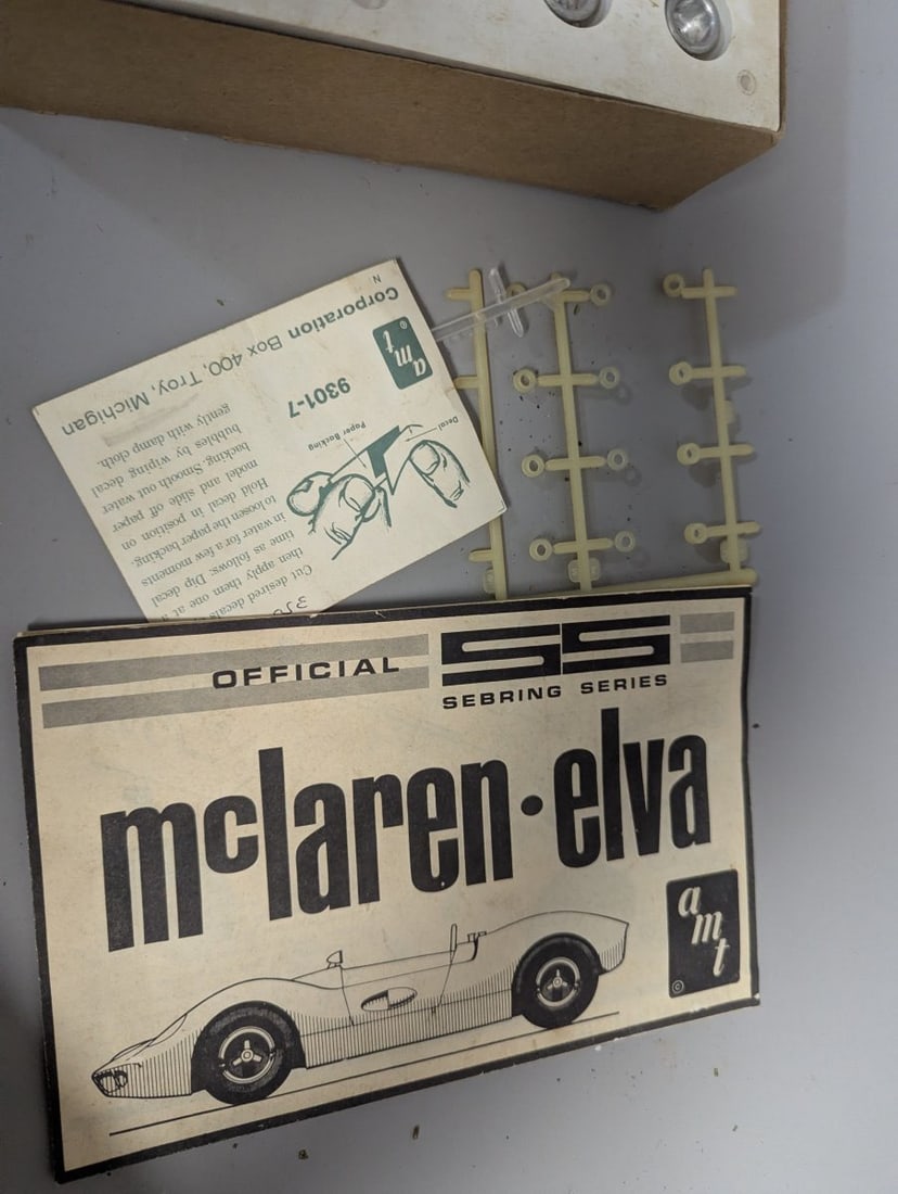 AMT 1/24 McLaren-Elva Slot Racing Kit Vintage Model Car Parts Project - 6