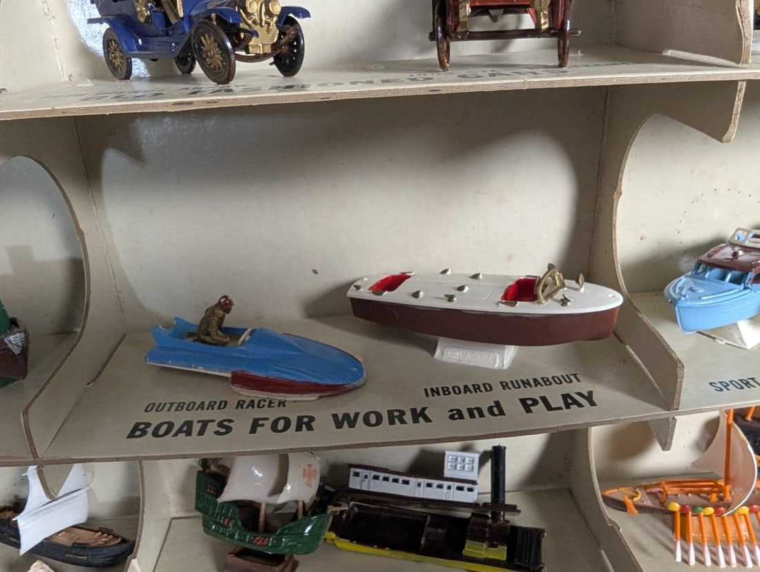 Vintage Ideal Toy Corporation Precision Miniatures Store Display Set with Vehicles - 10