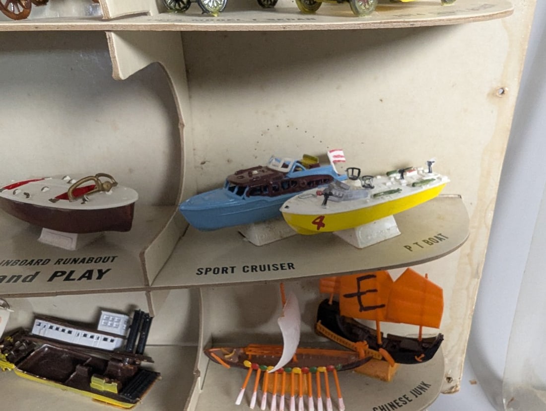 Vintage Ideal Toy Corporation Precision Miniatures Store Display Set with Vehicles - 11