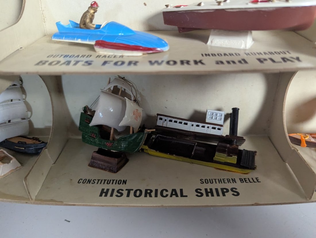 Vintage Ideal Toy Corporation Precision Miniatures Store Display Set with Vehicles - 13