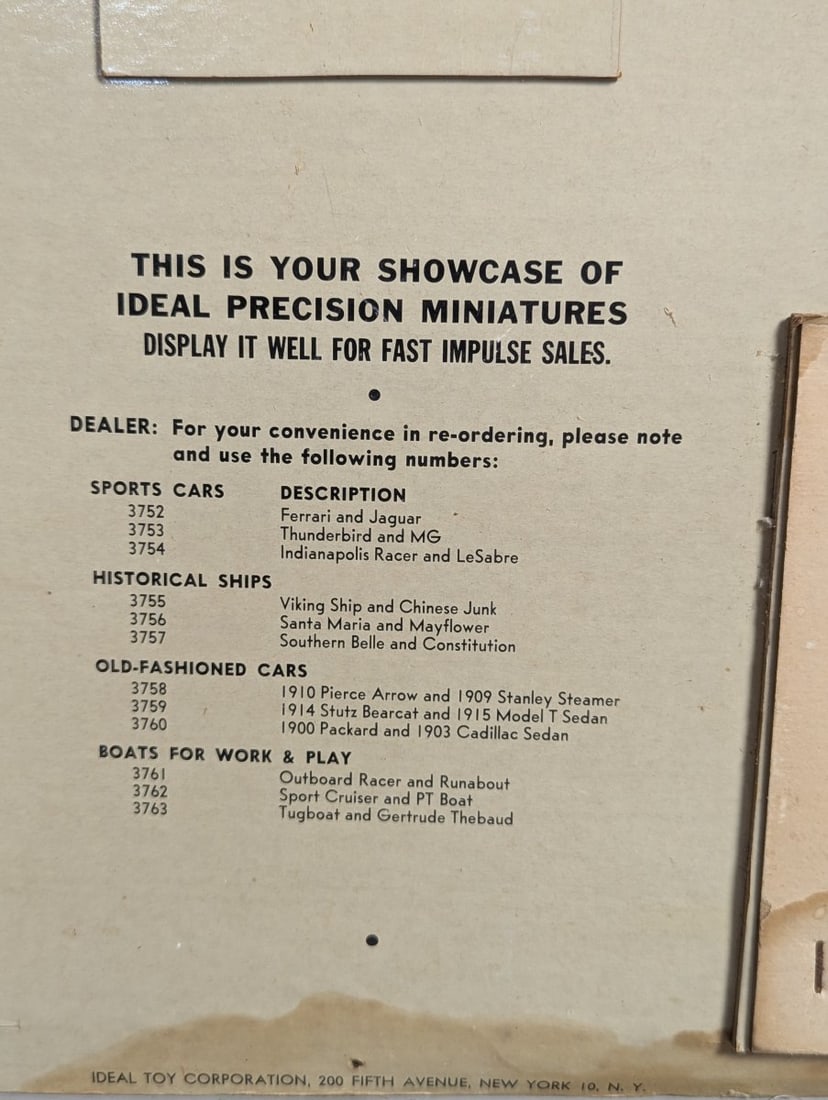 Vintage Ideal Toy Corporation Precision Miniatures Store Display Set with Vehicles - 17