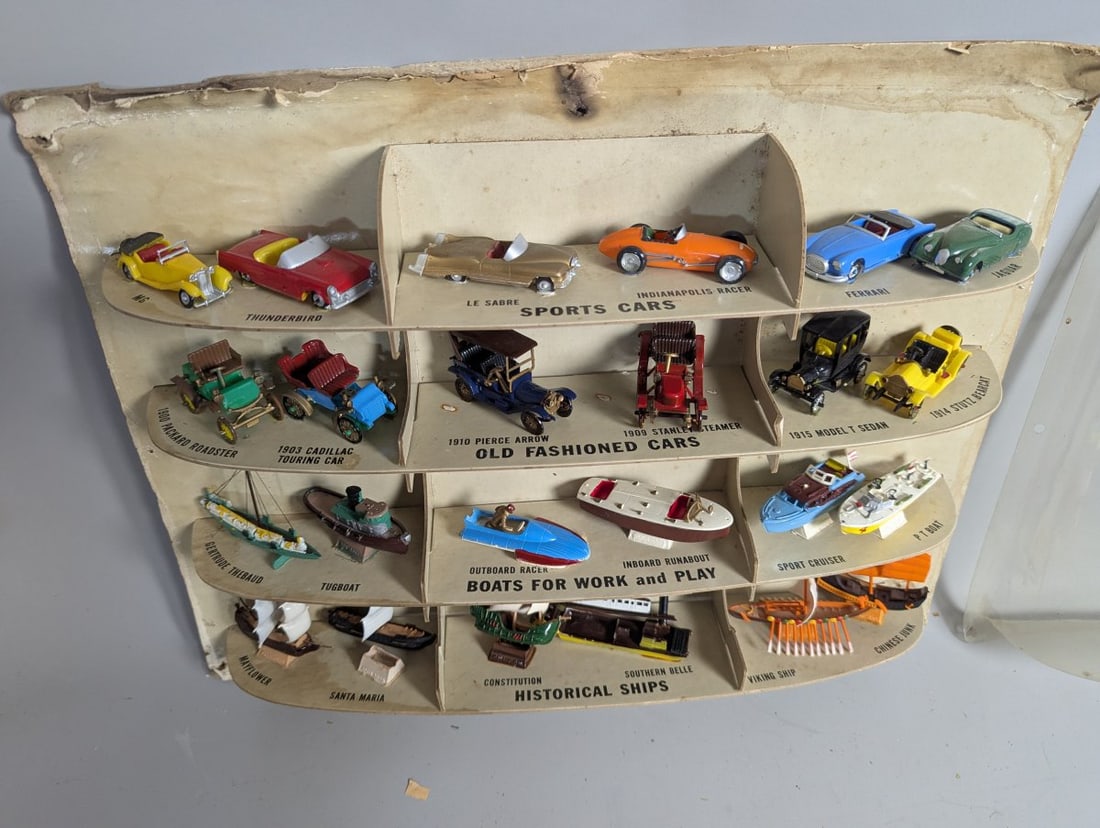 Vintage Ideal Toy Corporation Precision Miniatures Store Display Set with Vehicles - 2