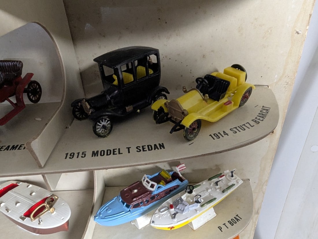 Vintage Ideal Toy Corporation Precision Miniatures Store Display Set with Vehicles - 6
