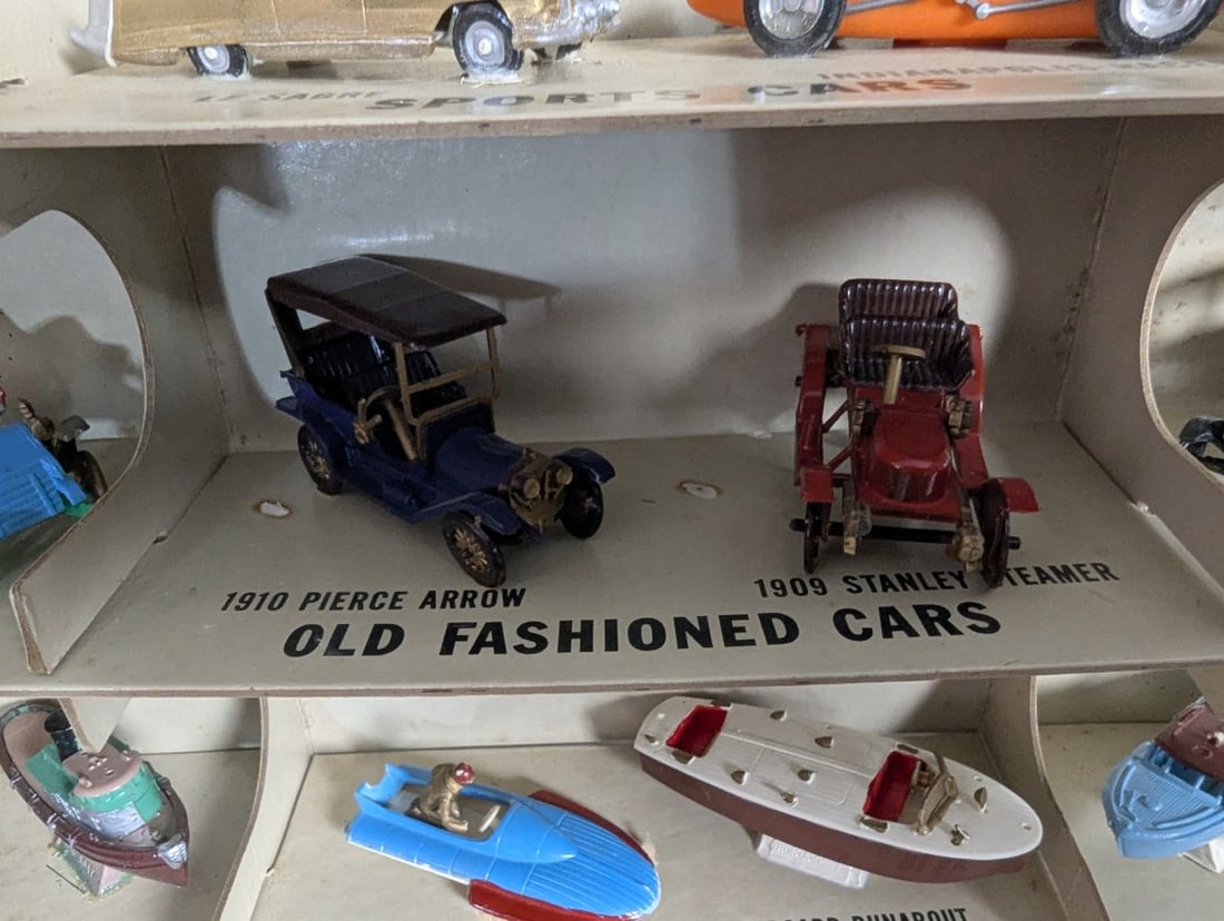 Vintage Ideal Toy Corporation Precision Miniatures Store Display Set with Vehicles - 7