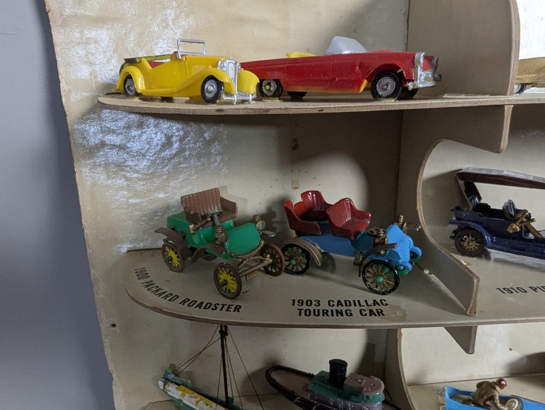 Vintage Ideal Toy Corporation Precision Miniatures Store Display Set with Vehicles - 8