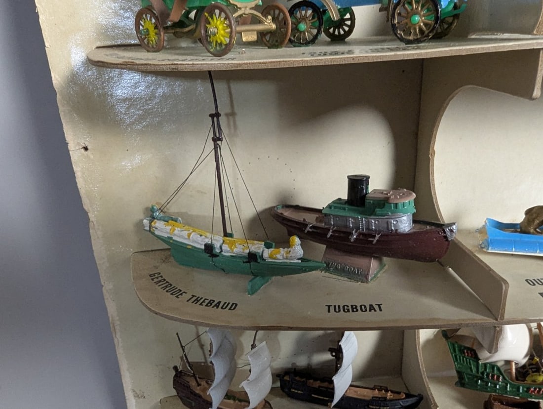 Vintage Ideal Toy Corporation Precision Miniatures Store Display Set with Vehicles - 9