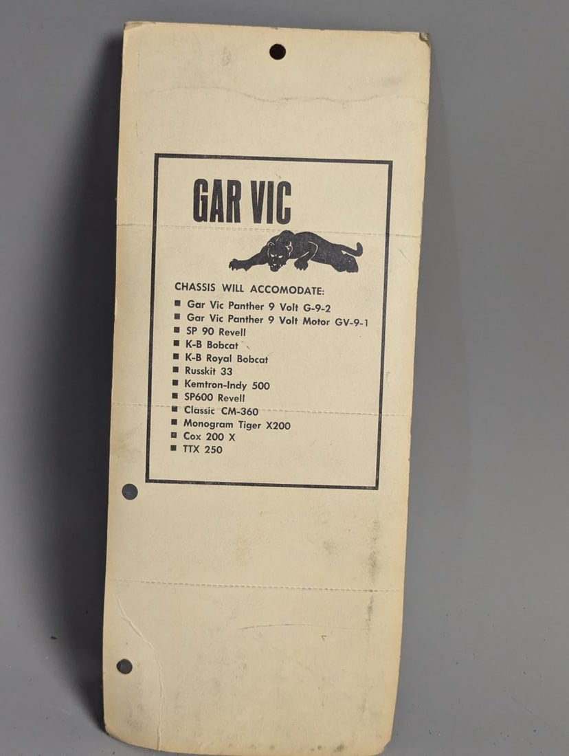 Gar Vic Firebird Bat Car Slot Car Body Vintage NOS 1960s Collectible - 5