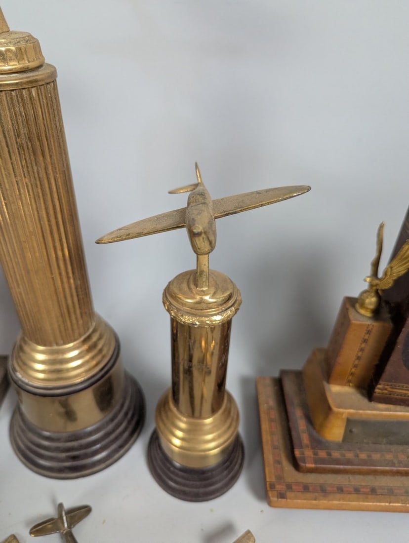 Vintage C 1940s Model Airplane Trophies Collection with Classic Aviation Theme - 4