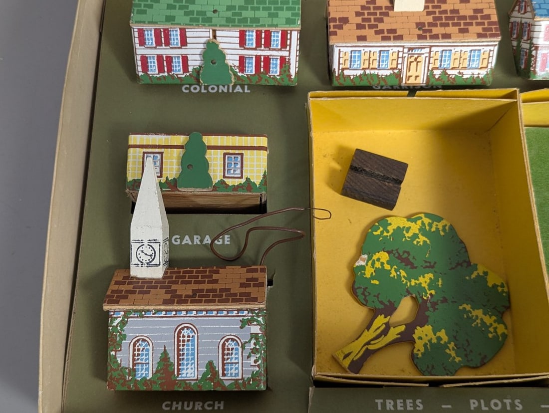 Vintage Keystone Wood Block Village Model 712 Rare Collectible Toy Set with Box - 3
