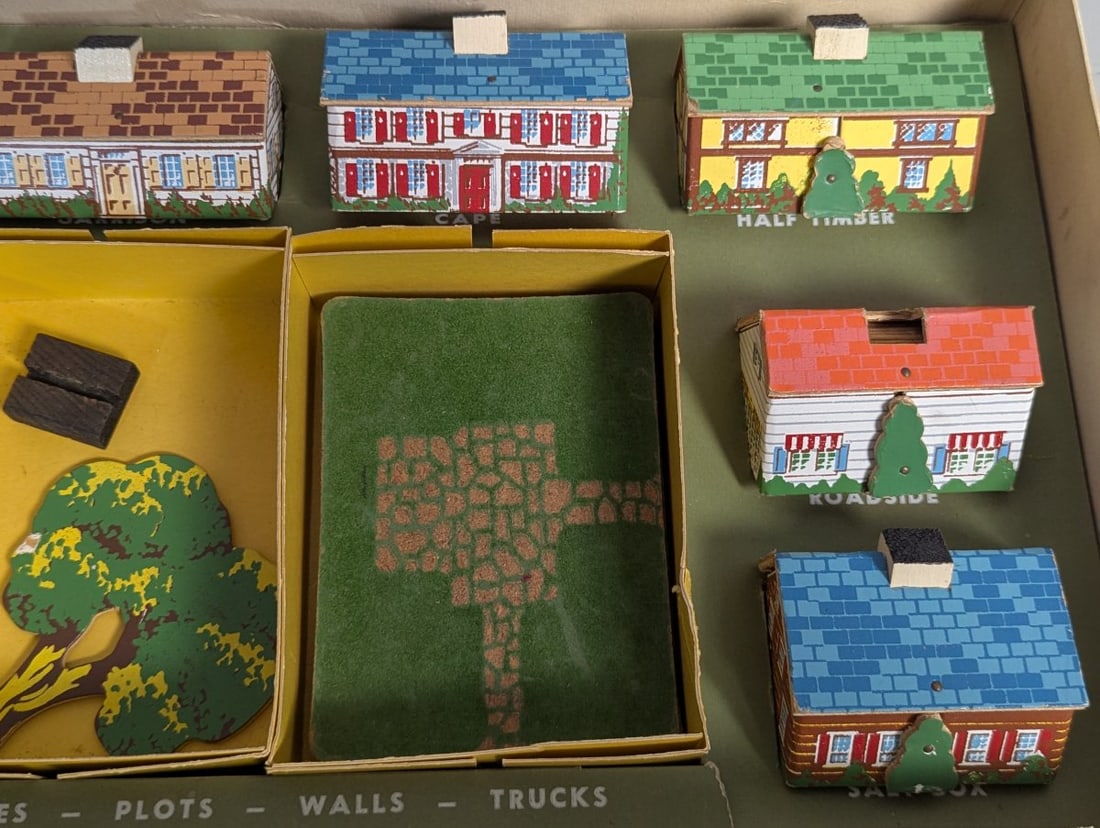 Vintage Keystone Wood Block Village Model 712 Rare Collectible Toy Set with Box - 5