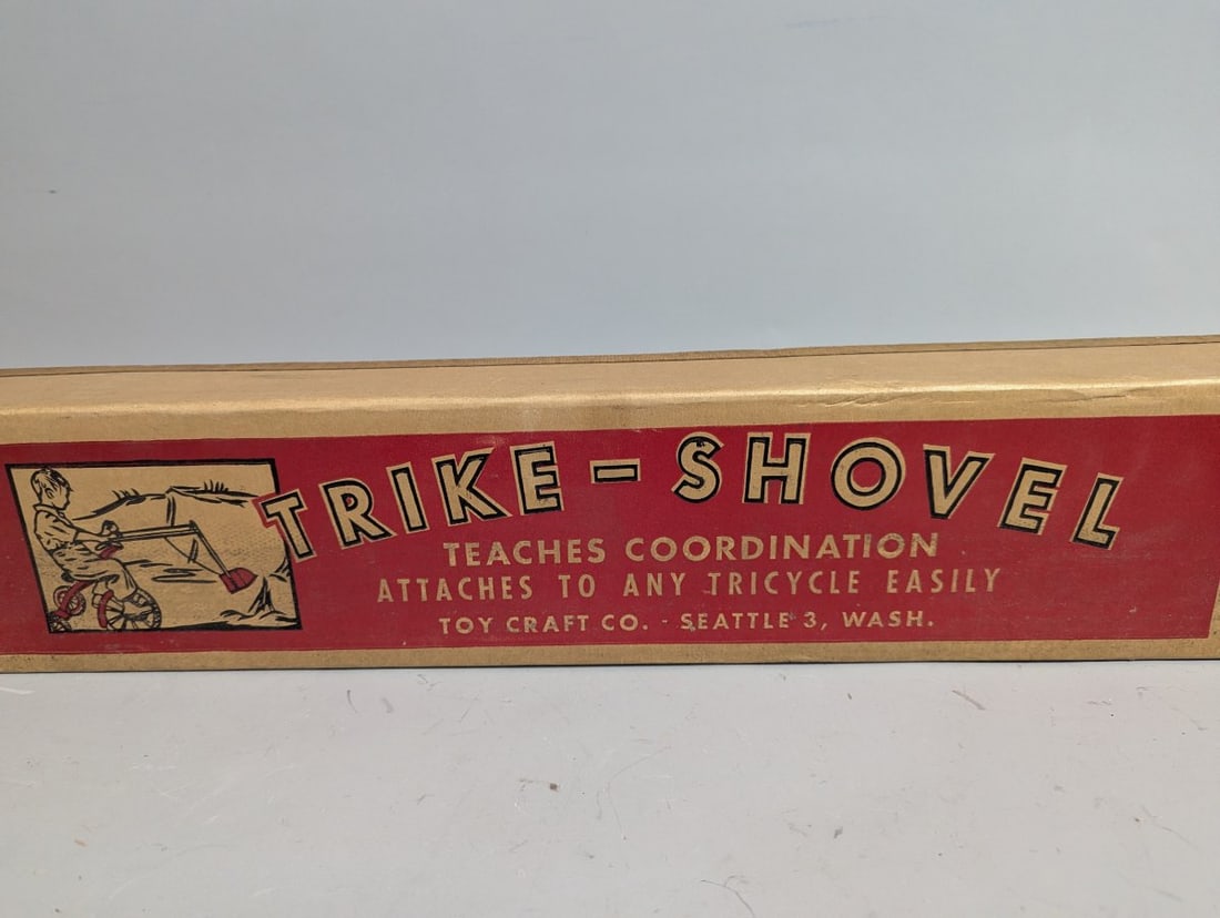 Vintage Toy Craft Co Trike-Shovel Tricycle Attachment NOS Sealed in Box Collectible Toy - 2