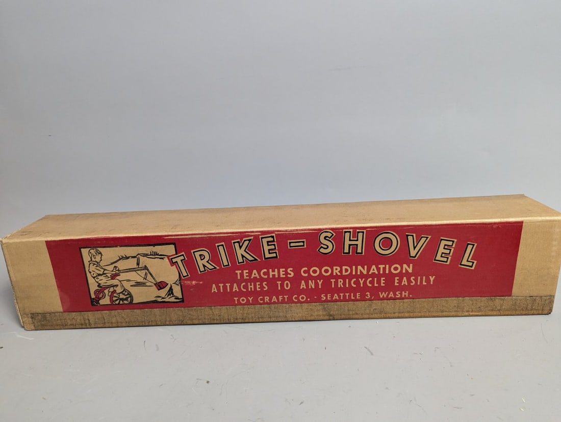 Vintage Toy Craft Co Trike-Shovel Tricycle Attachment NOS Sealed in Box Collectible Toy - 4
