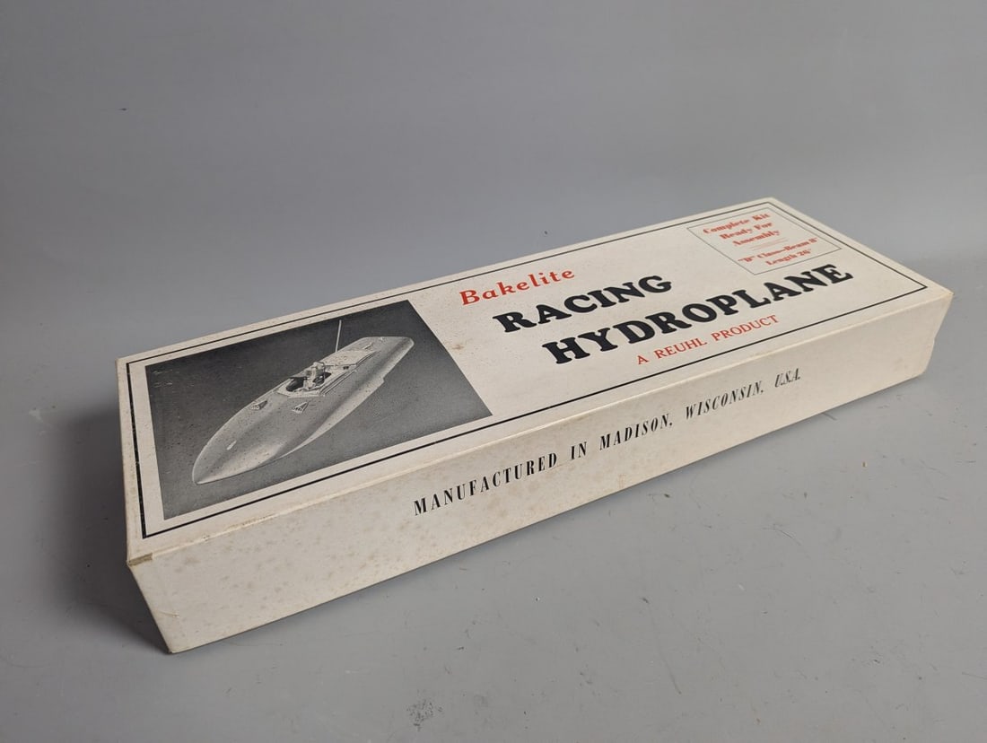 Vintage Reuhl Bakelite Racing Hydroplane Model Kit Unassembled NOS Collectible - 8