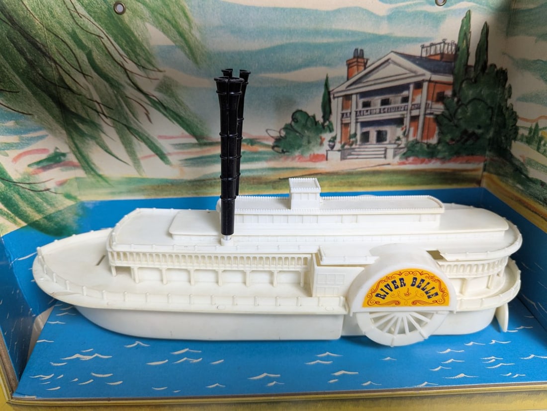 Vintage Ungar River Boat Shadow Box Display Set with Poster and Shipping Box - 3