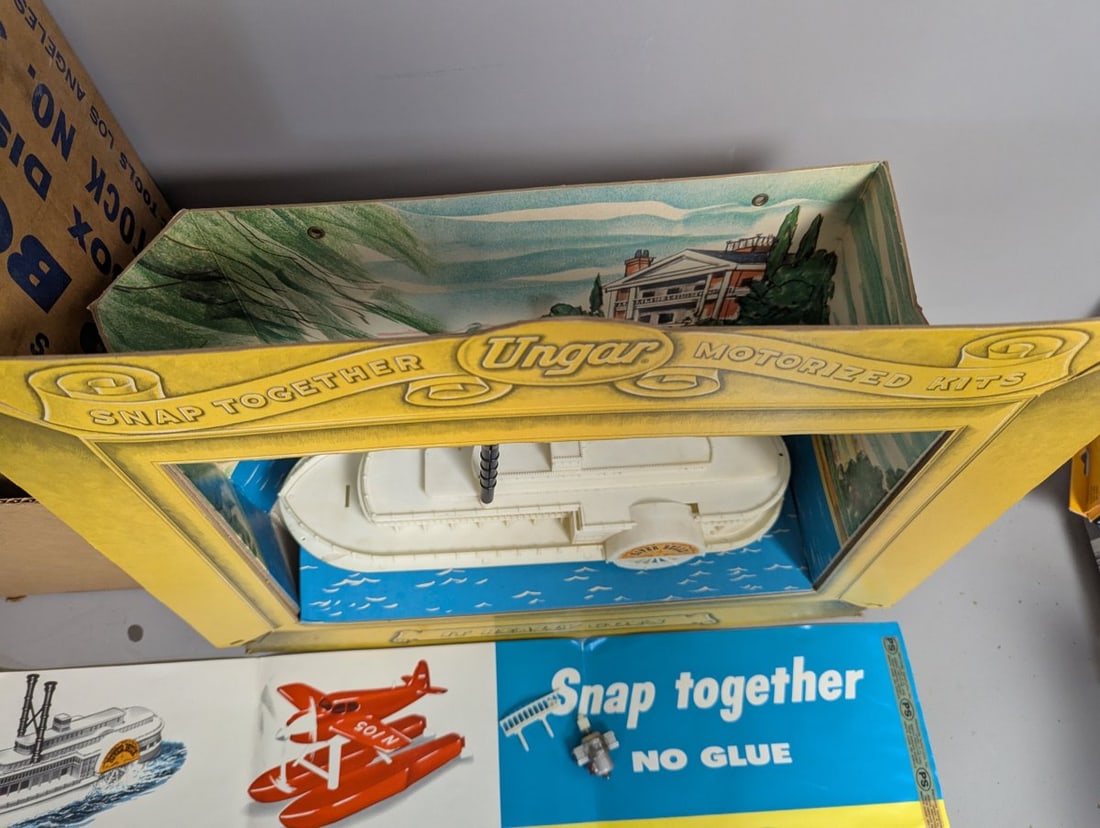 Vintage Ungar River Boat Shadow Box Display Set with Poster and Shipping Box - 4