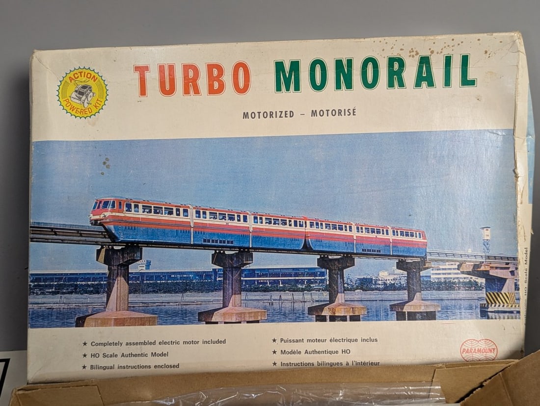 Paramount Turbo Monorail Motorized HO Scale Model Kit 123 Vintage Unbuilt Collectible - 2